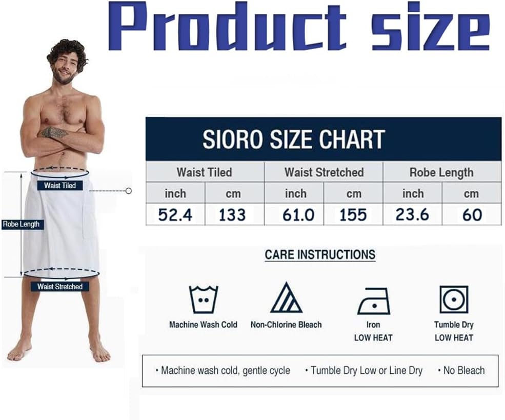 Men Soft Wearable Bath Towel, Men’s Bath Wrap, Coral Fleece Bath Towel,Adjustable Body Wrap Towel for Men (1 PC) (Grey-XL)