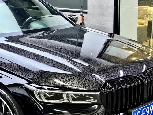 Image of LZLRUN Gloss Silver Forged Carbon Fiber Car Vinyl Wrap Film 5ft x 5ft