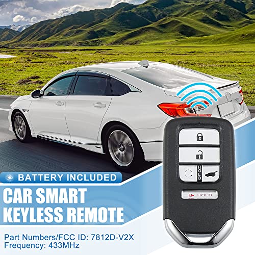 X Autohaux A22022100UX0222 5 Button Car Keyless Entry Remote Control Replacement Key Fob Proximity Smart Fob Kr5V2X For Honda Civic Cr-V Pilot 2016-2018 433Mhz 47 Chip thumb #1
