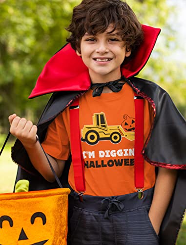 Tstars Bulldozer Pumpkin Face Halloween Shirt - Toddler Boys Construction T-Shirt for Kids Trick or Treat Outfit3