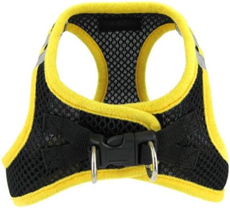 Voyager Step-In Air Dog Harness - All Weather Mesh Step in Vest Harness for Small and Medium Dogs by Best Pet Supplies - Yellow Trim, S