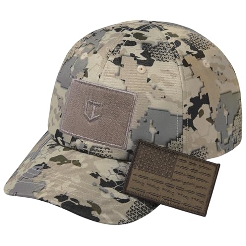 Image of Tactical Hat with Flag Patch Camo Military Army Hats Adjustable Trucker Baseball Cap Soft Top for Shooting