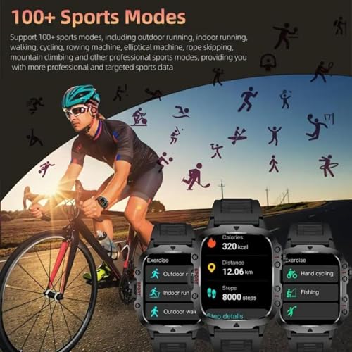 Image of Smart Watches for Men, Fitness Smart Watch for Android and iPhone, Fitness Tracker with Blood Pressure /Heart Rate /Sleep /100+ Sport Modes IP68 1.96 inch HD, 420 mAh, 2 Straps