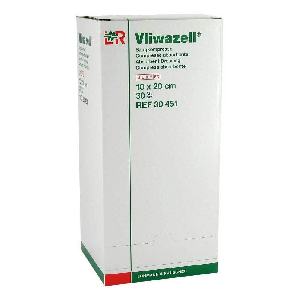Vliwazell Lot 30 compresses absorbantes stériles 10 x 20 cm