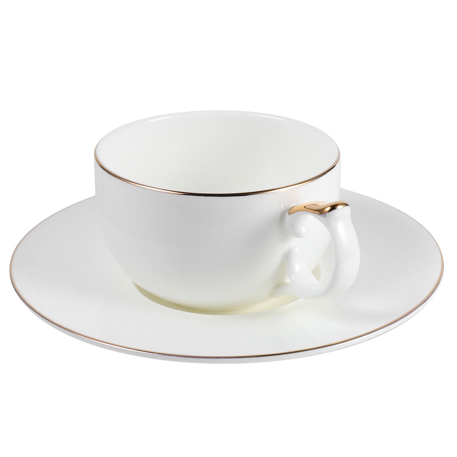 Ciieeo Tazze da Caffè in Porcellana Piattino Set da 6 per Uso Domestico e Ufficio, Tazza Tè Cappuccino Espresso Latte, Adatte per Bar e Ristorante