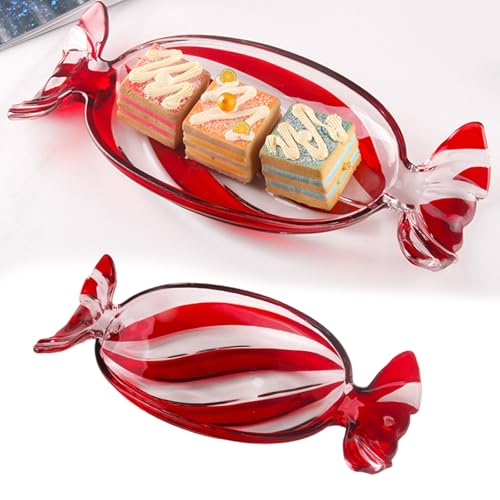 Plato de postre de cristal para frutas y aperitivos de Navidad 3