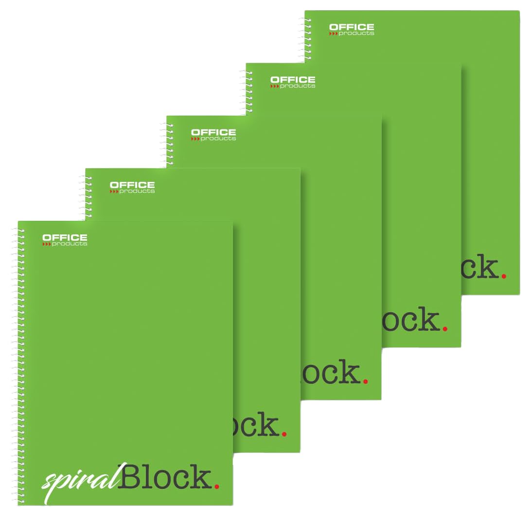 Bloc-notes A5 à carreaux OFFICER PRODUCTS lot de 10 100 feuilles 200 pages