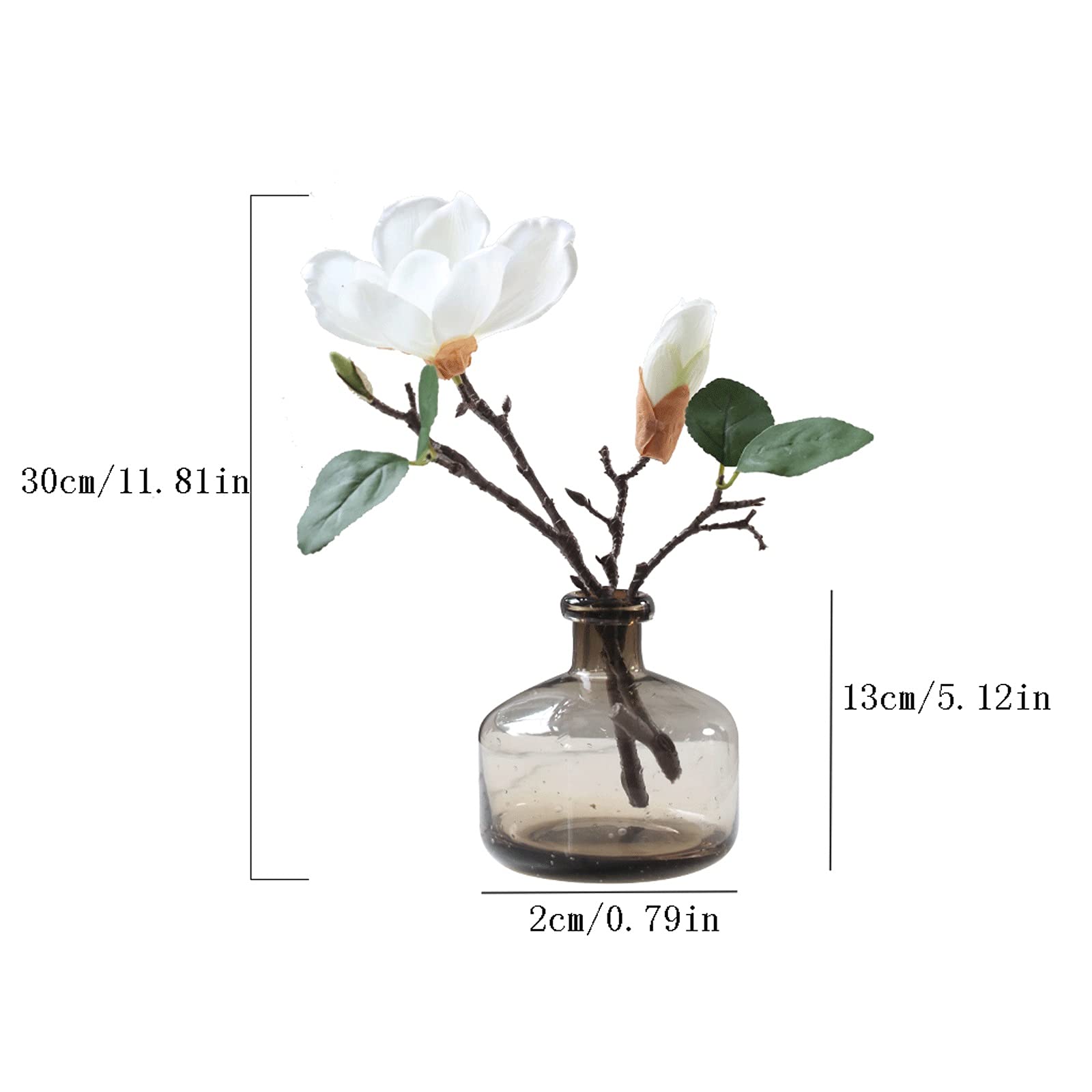 Sztuczne kwiaty orchidei Phalaenopsis w szklanym wazonie o wysokości 30 cm – jedwabna kompozycja kwiatowa do dekoracji domu, jako dekoracja ślubna i prezent