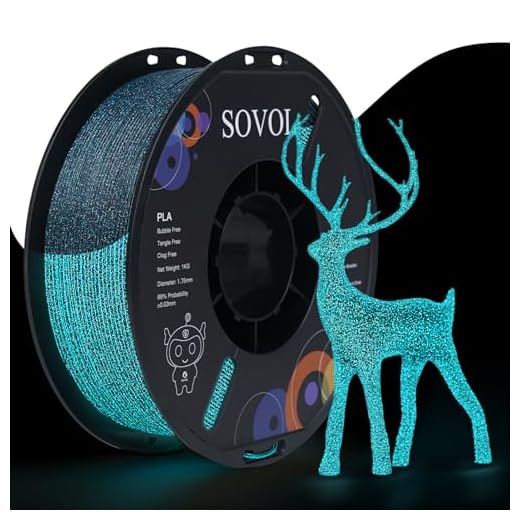 Sovol 3D Printer Luminous Filament, Glow in The Dark PLA 1kg (2.2 lbs) Spool 3D Printing Materials, Dimensional Accuracy +/- 0.03 mm, 1.75 mm, Shiny Blue