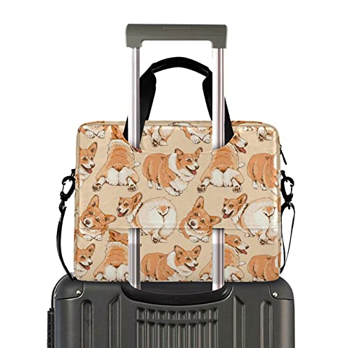susiyo Portrait Of A Cute Welsh Corgi Laptop Shoulder Bag, Polyester Briefcase Sleeve Messenger Bag 16-Inch Laptop Case for Men Women Work Business Travel2