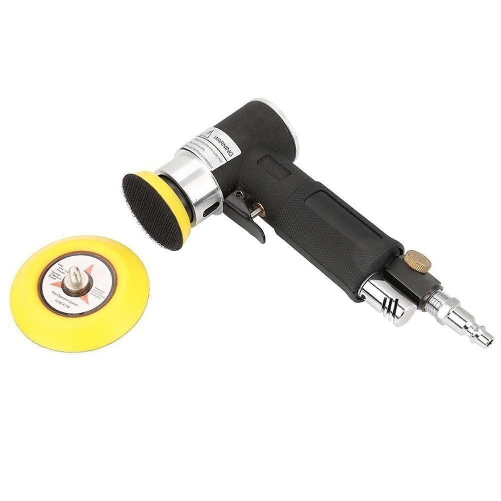 Kit de 60 mini lijadoras de aire, lijadora neumática con placas de respaldo de 1 pulgada, 2 pulgadas, 3 pulgadas, discos de lijado, almohadillas de pulido para lijado orbital aleatorio