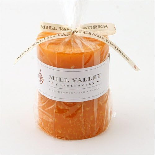 Mill Valley Candleworks Handcrafted Pillar Candle Mango Citrus Scent, 3x4