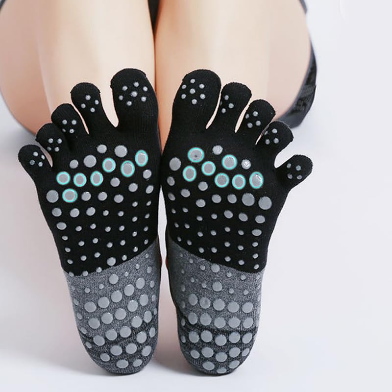 Five Finger Yoga Socks,Non Slip Pilates Socks,Low Cut Clasped Pilates Socks for Ballet Barre2