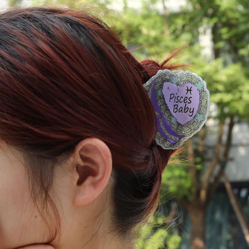 Pisces Baby Hair Clip,Personalized Gift Personalized Acetate Hair Claw Clip for Women