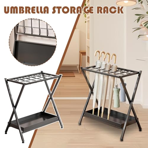 Porte-parapluie en fer à 18 compartiments grand format pour entrée et bureau - 4
