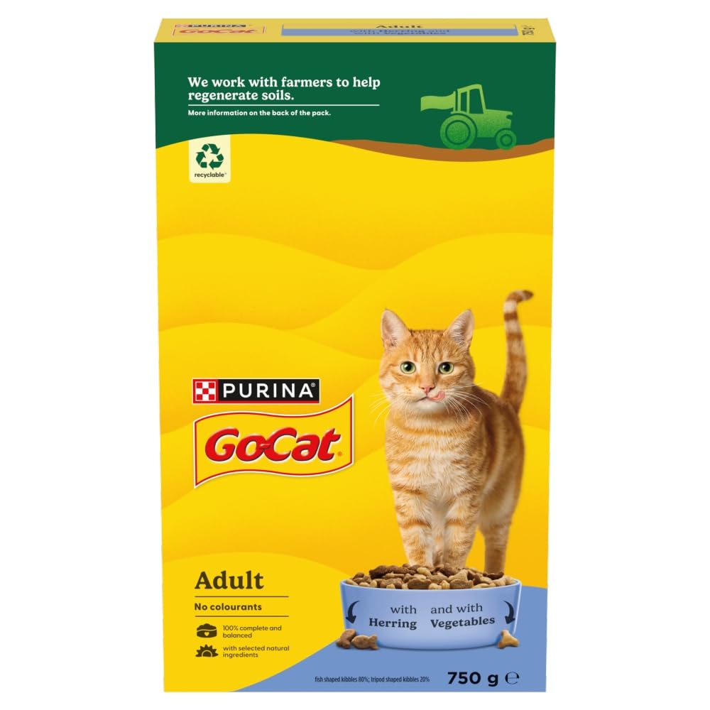 GO-CAT Herring with Vegetables Dry Cat Food 750g
