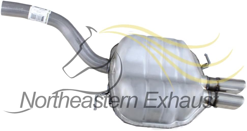 Exhaust Muffler Compatible for 2009-2013 Volkswagen CC 2.0L | Stainless Steel | Northeastern Exhaust | Free Sleeve Included | Direct-Fit Replacement