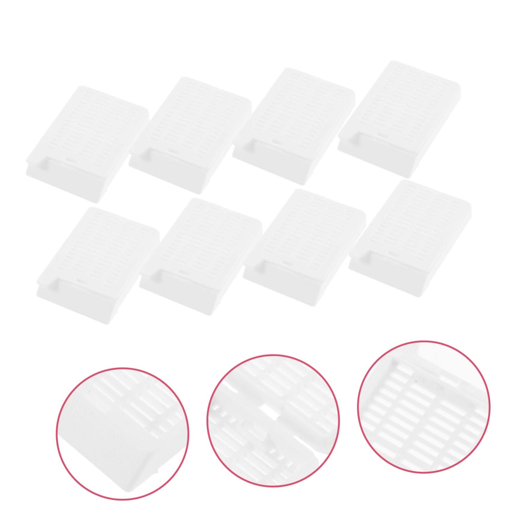 PartyKindom Scientific Cassette Set 200 Pcs Tissue Embedding Cassette Square Hole Cover Lids Histology Supply - Image 4