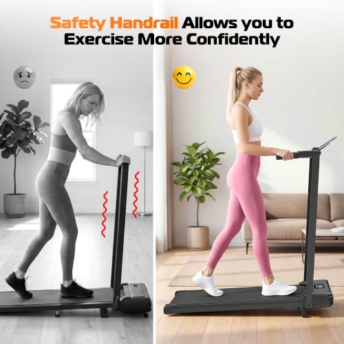 Image of ANCHEER Walking Pad Treadmill with 5-12% Incline, 3.0HP Under Desk Treadmill with Handle Bar, 16 inch Wide Belt, 320LBS Capacity, Portable Quiet Foldable Walking Pad for Home /Office