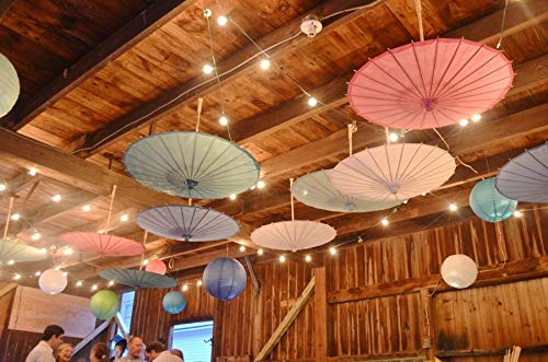 Quasimoon PaperLanternStore.com 38 Inch White Paper Parasol Umbrella