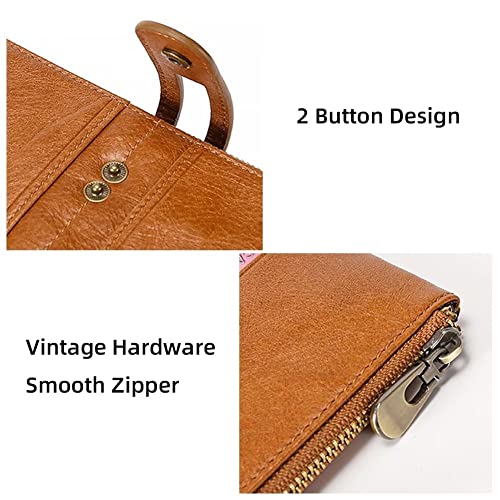 Wallet for Women Genuine Leather Card Holder Vintage Long Clutch Wallets Travel Phone Purse With RFID Blocking4