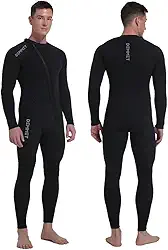 Roupa de mergulho masculina 5mm neoprene mergulho unissex peça única esporte pele caça submarina terno completo, zíper frontal surfe livre subaquático