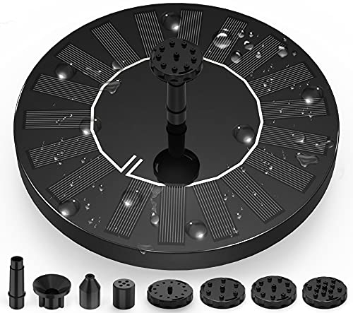 2.5W Solar Fountain Pump with 1200mAh Battery, HEYSTOP Solar Water Pump Floating Fountain with 6 Nozzles, for Bird Bath, Fish Tank, Pond or Garden Decoration Pond heaters for Outdoor Ponds 2.5W Solar Fountain Pump with 1200mAh Battery, HEYSTOP Solar Water Pump Floating Fountain with 6 Nozzles, for Bird Bath, Fish Tank, Pond or Garden Decoration Pond heaters for Outdoor Ponds