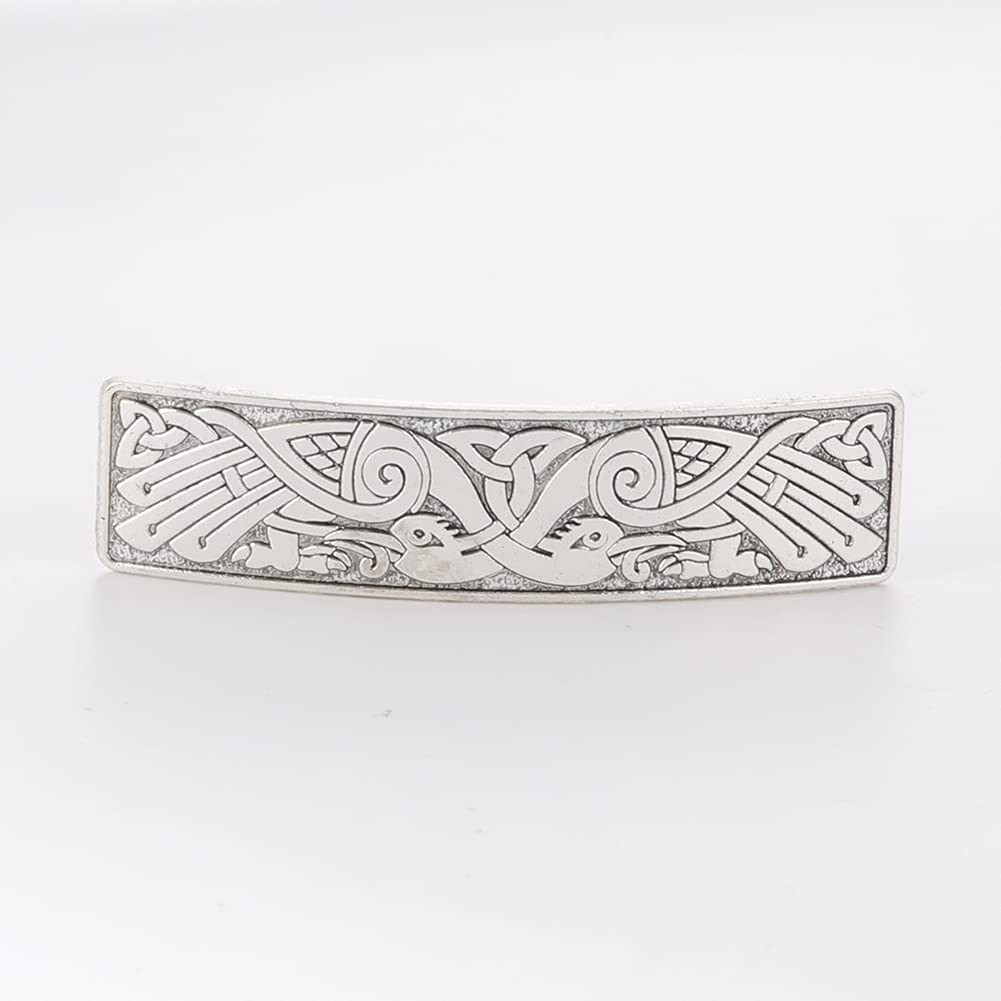 Amaxer Vintage Viking Barrettes for Women Girls Celtic Ancient Nordic Odin's Raven Hair Clips for Thick Thin Hair Vintage French Hair Clips Hair Styling Accessories (Silver-Crane) : Beauty & Personal Care