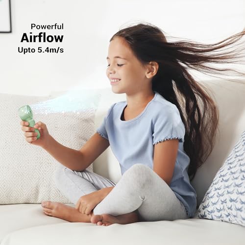 Image of Zebronics Heat Buster 100, Mini Portable Hand Fan, 10500 RPM, 3 Speed Modes with Brushless Motor, Upto 5.4m /s Airflow, Type C Charging, for Travel, Makeup, Office, Home (Green)