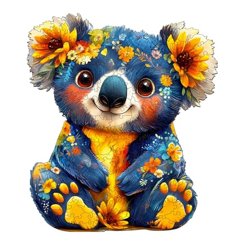 KaayeeWood Rompecabezas de Madera para Adultos,270 Piezas Koala de Colores Irregulares...