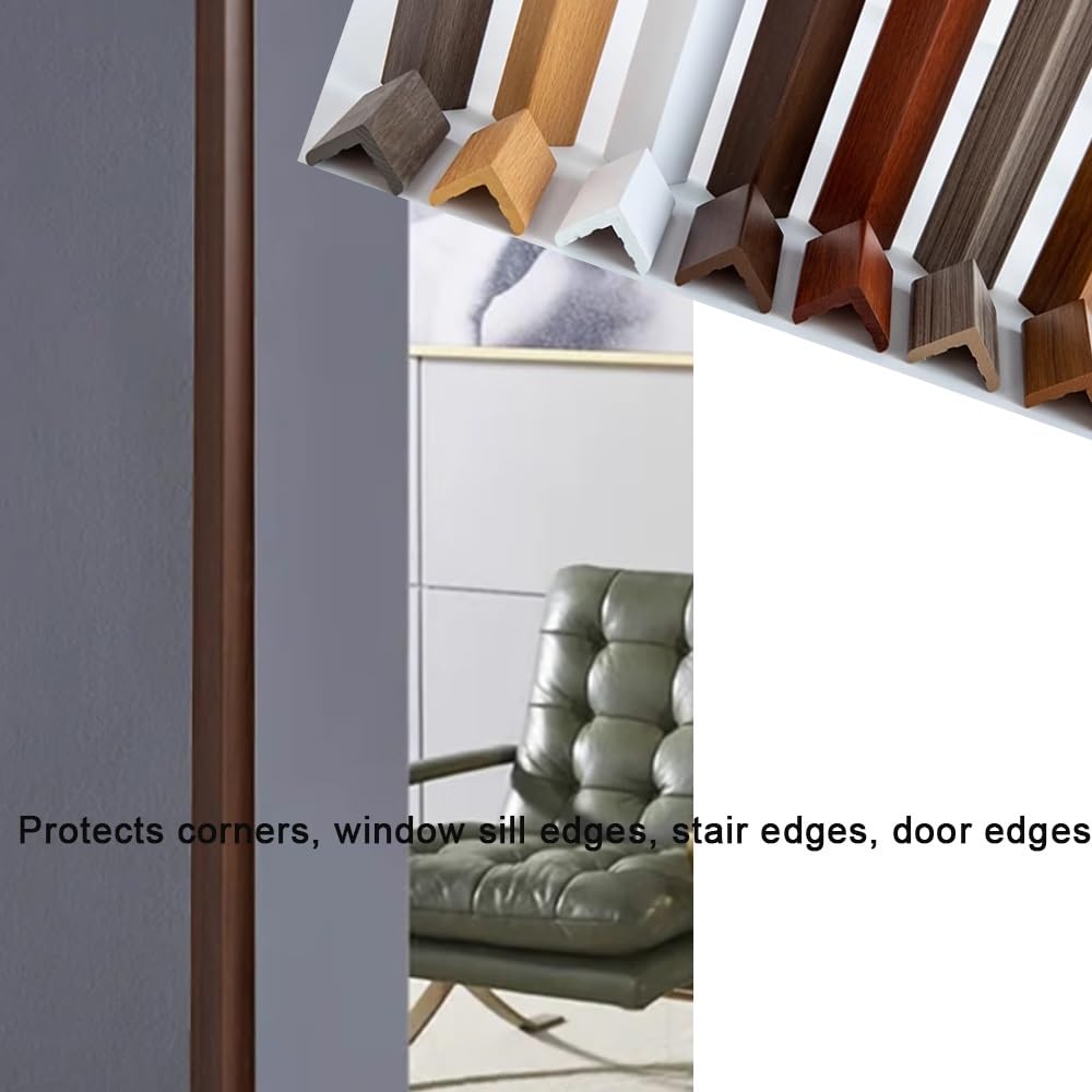 Perfil Protector De Esquinas De Aleación De Madera, 80/100/120cm, Perfil Ángulo, Perfil Borde De Escalera, Protección De Cantos para Paredes Casa Cocina Oficina(Oak,120cm/48'')