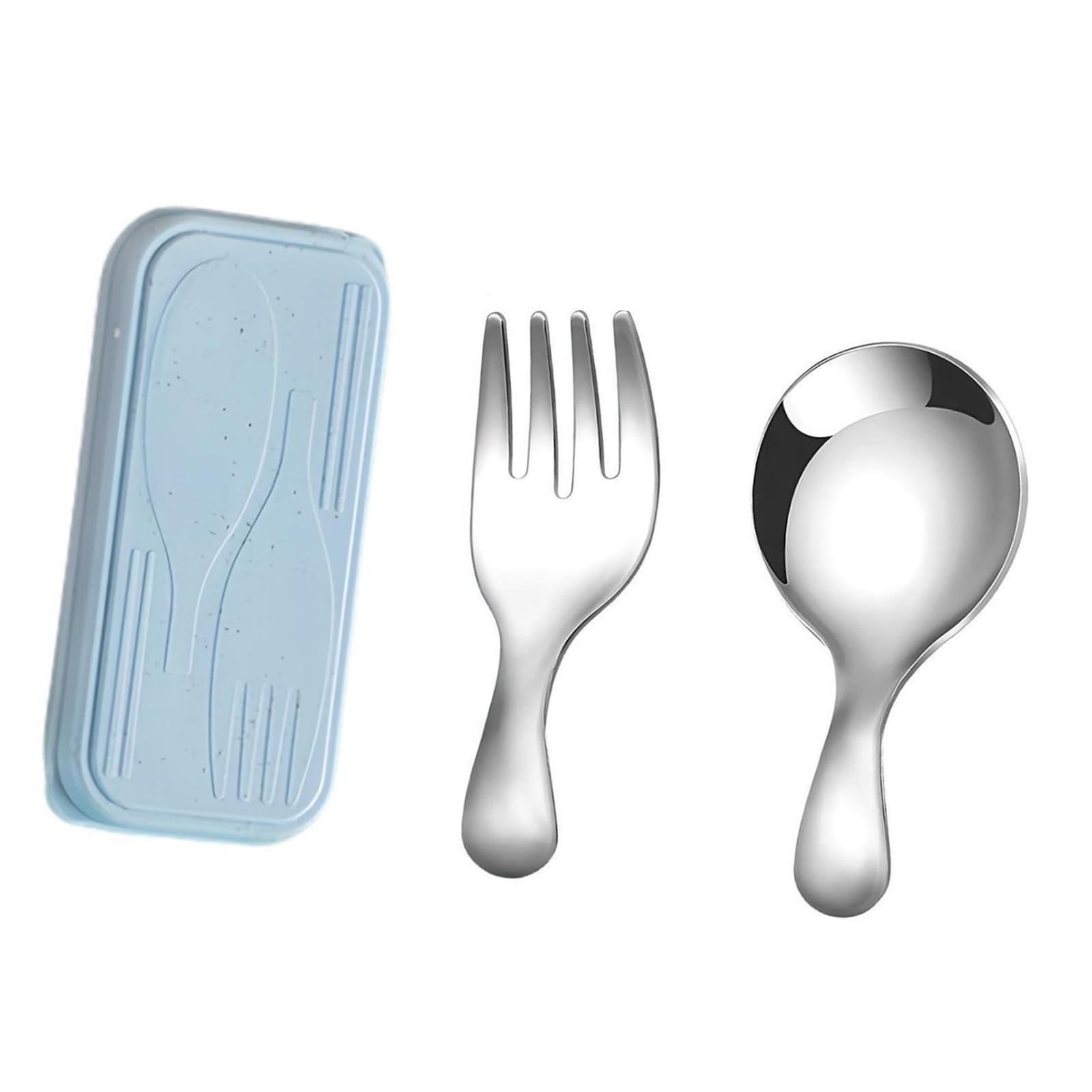 Tsophreniq Spoon and Fork Set, Stainless Steel Small Utensils with Case for School Lunches and Outdoor Dining Meals Miniature Flatware