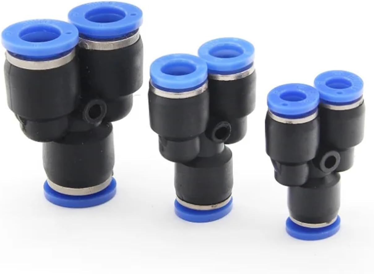 PY 4 6 8 10 12 14mm OD Hose 3 Way Port Y Shape Pneumatic Quick Connectors Coupling Brass Fitting 5Pcs(PY8 OD 8MM)