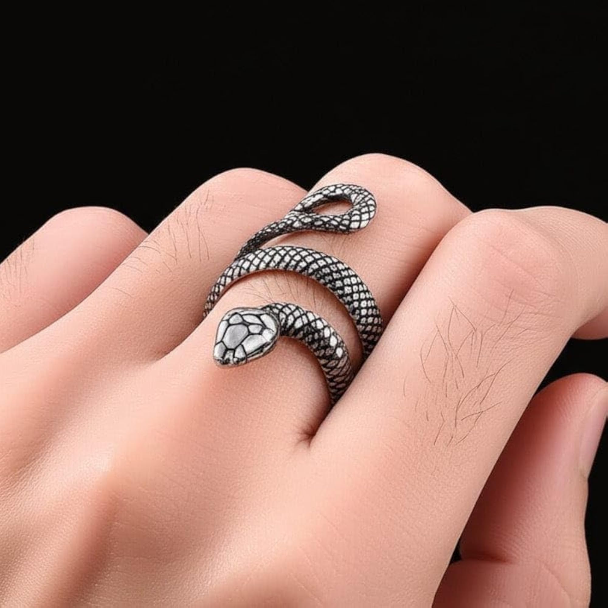Python Stainless Steel Statement Ring