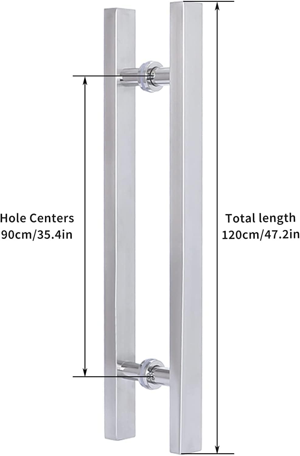 Sliding Door Handle Set,Stainless Steel Pipe Door Push Pull Bar Handle with Hardware Handle for Interior Exterior Glass Wooden Door
