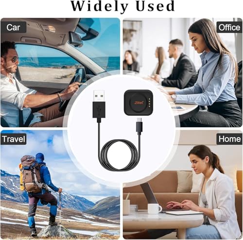 Image of Zitel Charger Compatible with OnePlus Watch 3 /2 / 2R - Magnetic Charger Dock USB Cable (Black)
