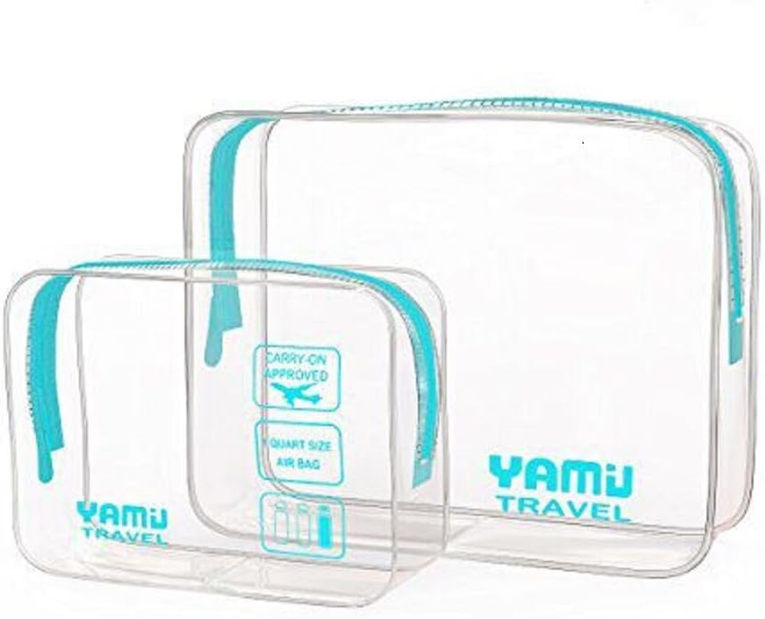 TSA Approved Toiletry Bag Travel Accessories Waterproof Airline Clear Kit 3-1-1 TSA Quart Travel Bag Travel Size Toiletries Bag for Men&Women 2-Size