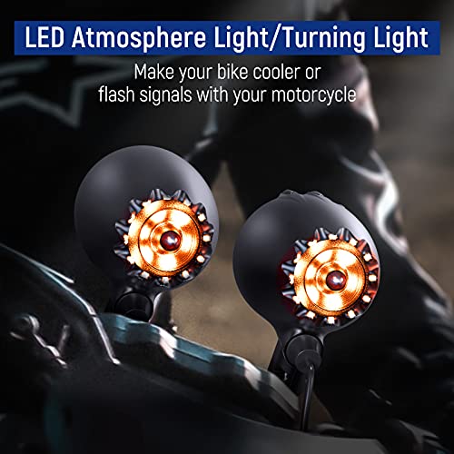 Lexin Lx-Q3 Motorcycle Speakers Bluetooth Waterproof, Motorcycle Audio Systems For Harley Davidson With Stereo/Bass Sound, Turning Light, Fm Radio, Fit 7/8'' To 1.25'' Handlebar #TOP2