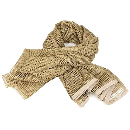 LOOGU Tactical Mesh Net Camo Scarf for Wargame,Sports & Other Outdoor Activities (Khaki)