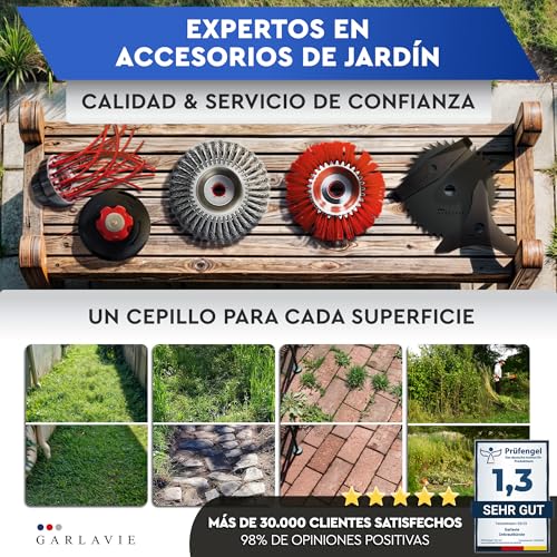 Miniatura 7 de Garlavie Cepillo Para Desbrozadora De 24,5 Mm - Cepillo Alambre Eliminar Musgo Y Maleza