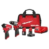 3497-22 For Milwaukee M12 FUEL 12V Cordless Li-Ion 2-Tool Combo Kit w/ 2 Batteries