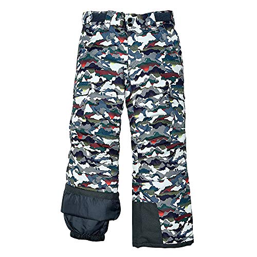 Arctix Kids Snow Sports Cargo Snow Pants with Articulated Knees, White Multi Camo, Medium