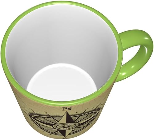 Miniatura 4 de Taza de café vintage con brújula, tazas de café de cerámica con asa, tazas de té, tazas para café, tazas para beber, regalos para mujeres y hombres,