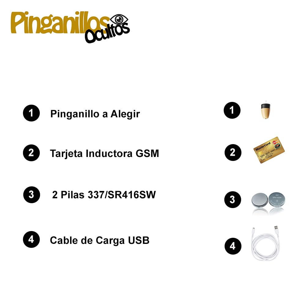 Auricolari nascosti Pingring Esami Carta di credito SIM - Auricolare spia invisibile wireless Copiare Esame (Mini)