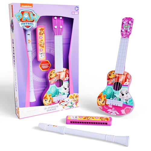 Lollipop Paw Patrol for Girls: Paw Patrol Adventure Trio - Rescue Harmonica, Ukulele, and Flute Toddler Musical Instruments Set