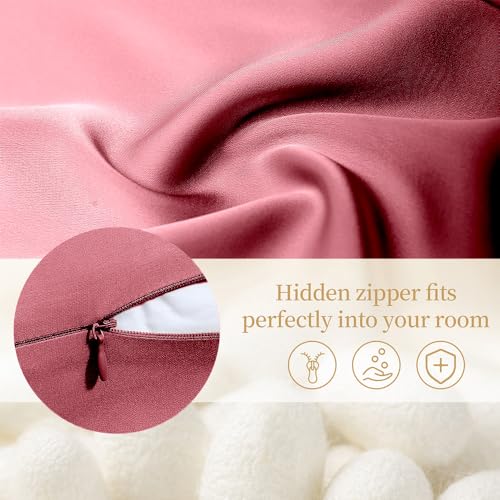 Mulberry Silk Pillowcase for Hair and Skin Standard Size,Silk Pillowcase 20"X 26" with Hidden Soft Breathable Smooth Cooling Pillow Covers for Sleeping,Gifts for Women Men(Red, 20x26 Inches, 1 Pack) — view 5