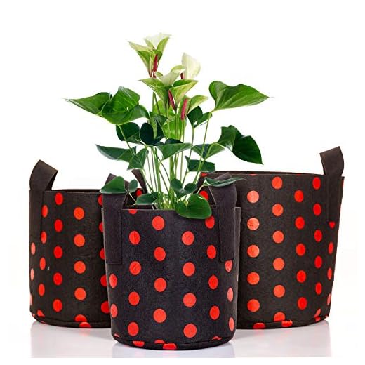 MIMA2672 Växtkrukor i tyg, 3-pack, 3-gallon, 5-gallon och 7-gallon utomhusplanterare med avancerad luftning, ger starkare, hälsosammare växter, grönsaker och vegetation