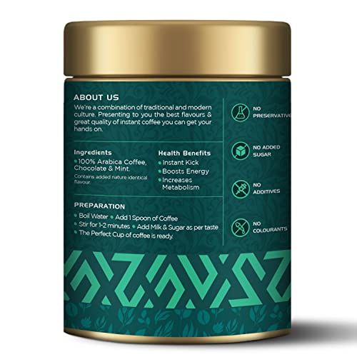 Image of CoffeeVeda Mint Mocha Instant Crafted Coffee Powder Can 50 Gms