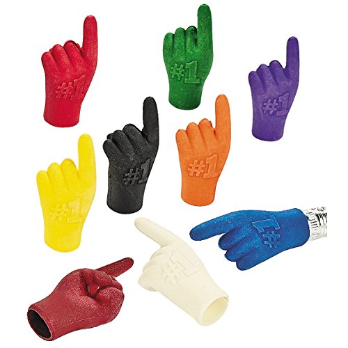 Number 1 Finger Pencil Topper Erasers (1 Dozen)