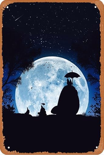 Póster de dibujos animados de anime X Manga X con texto en inglés "My Neighbor Totoro" para decoración de pared retro para el hogar, cafeterías, oficinas, tiendas, pubs, clubes, regalo, 30,5 x 20,3 cm | Ya disponible en tu tienda friki favorita! En mundofriki.es!